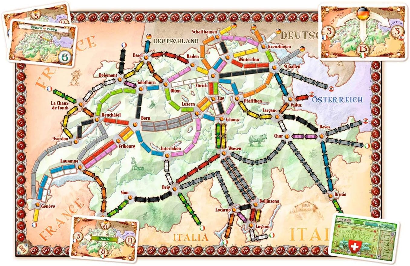 TICKET TO RIDE: MAP #2 - INDIA / SWITZERLAND