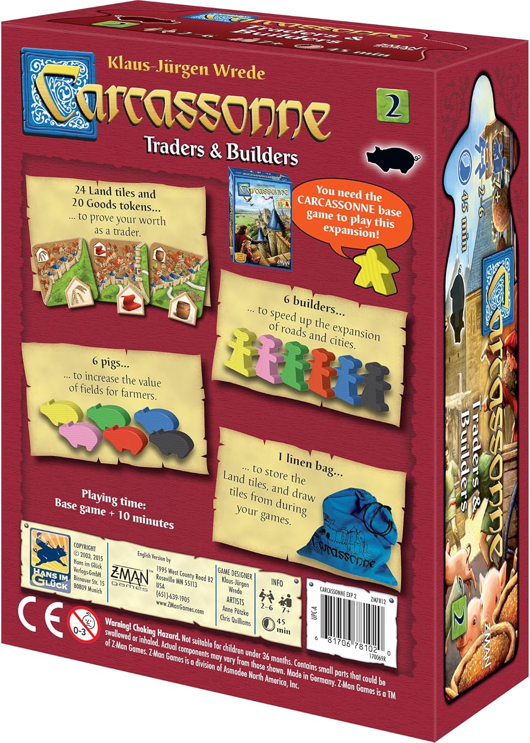 Carcassonne EXPANSION 2 : Traders & Builders - WiredVillage Games - Z - Man Games