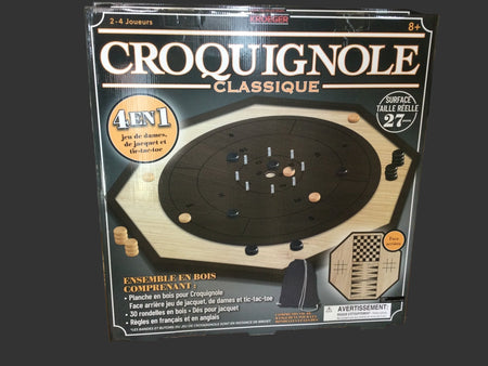 Crokinole 4 in 1 Deluxe Wooden Board Game Set - WiredVillage Games - Kroeger