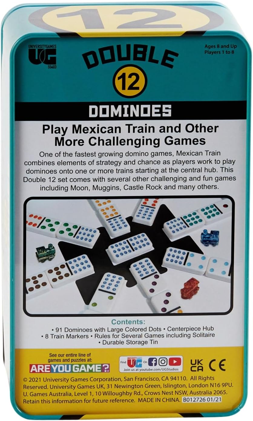 Double 12 Mexican Train Dominoes - WiredVillage GamesUniversity Games