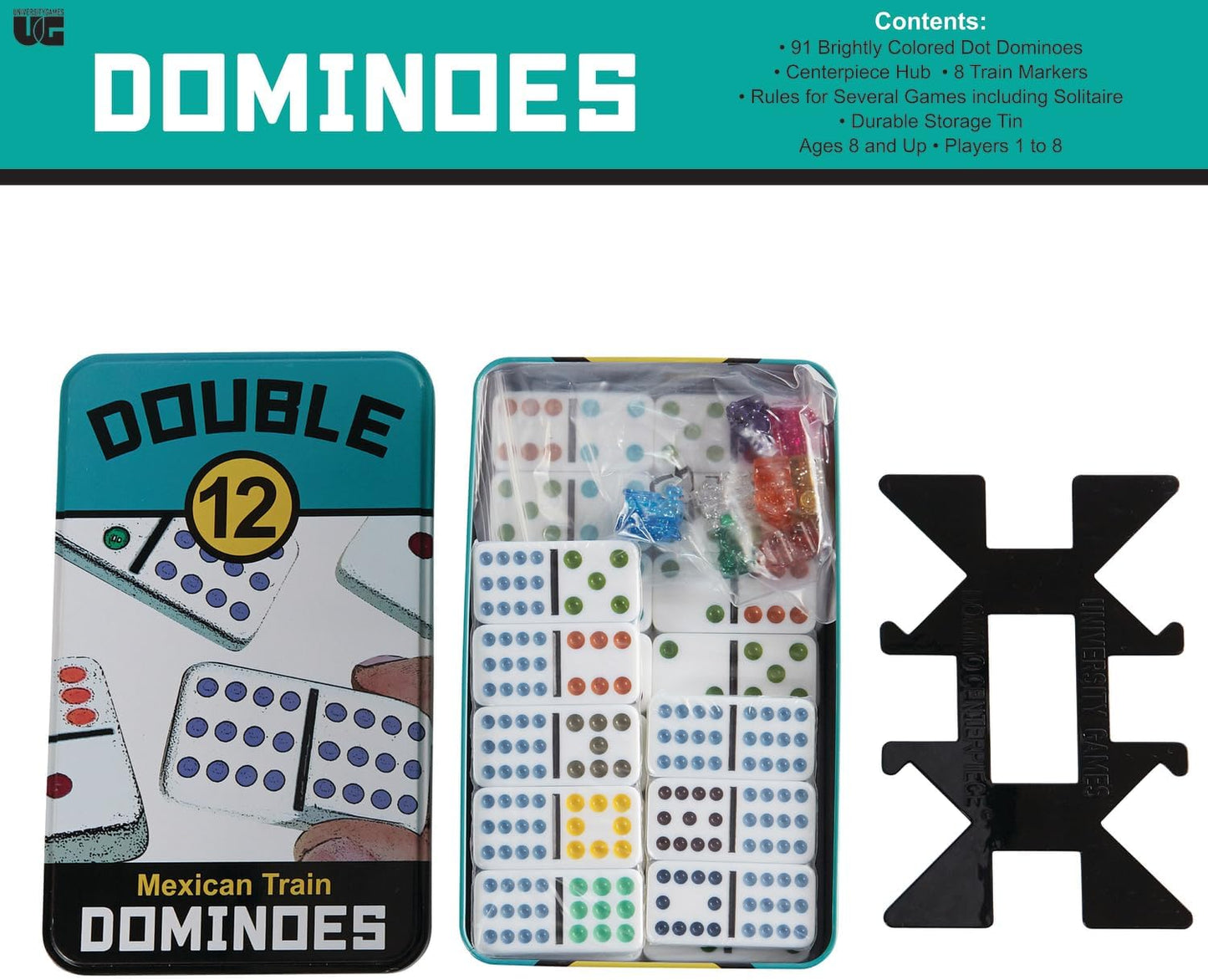 Double 12 Mexican Train Dominoes - WiredVillage GamesUniversity Games