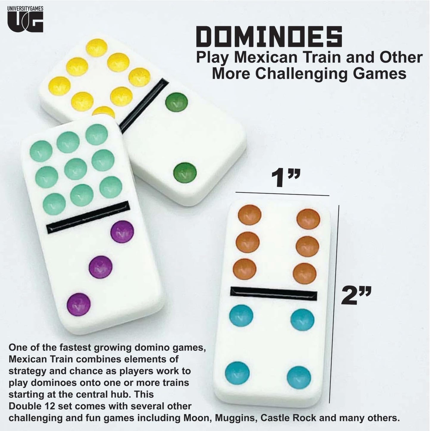 Double 12 Mexican Train Dominoes - WiredVillage GamesUniversity Games