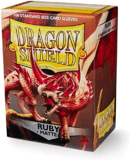 Dragon Shield | Standard Size Card Matte Sleeves 100 CT Ruby - Matte - WiredVillage Games - Dragon Shield