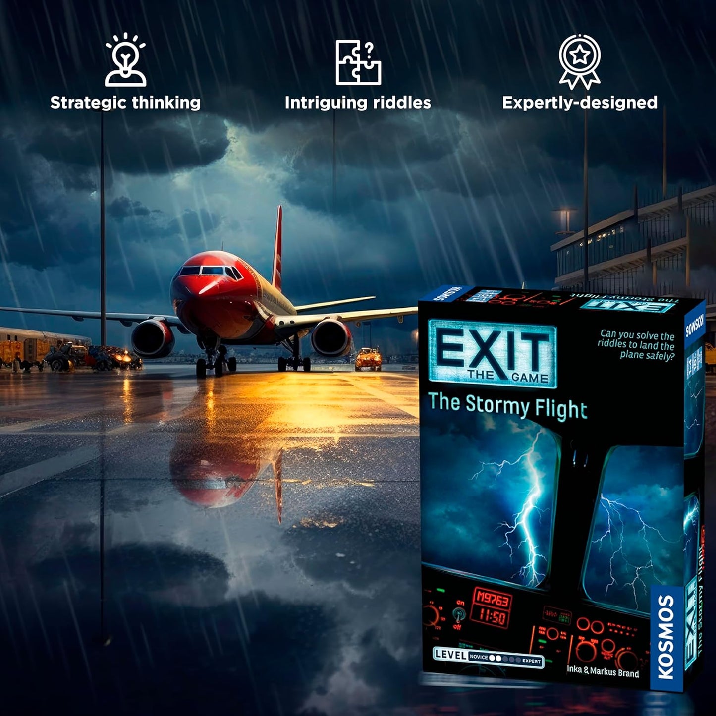 EXIT : The Stormy Flight Board Game - WiredVillage Games - Thames & Kosmos
