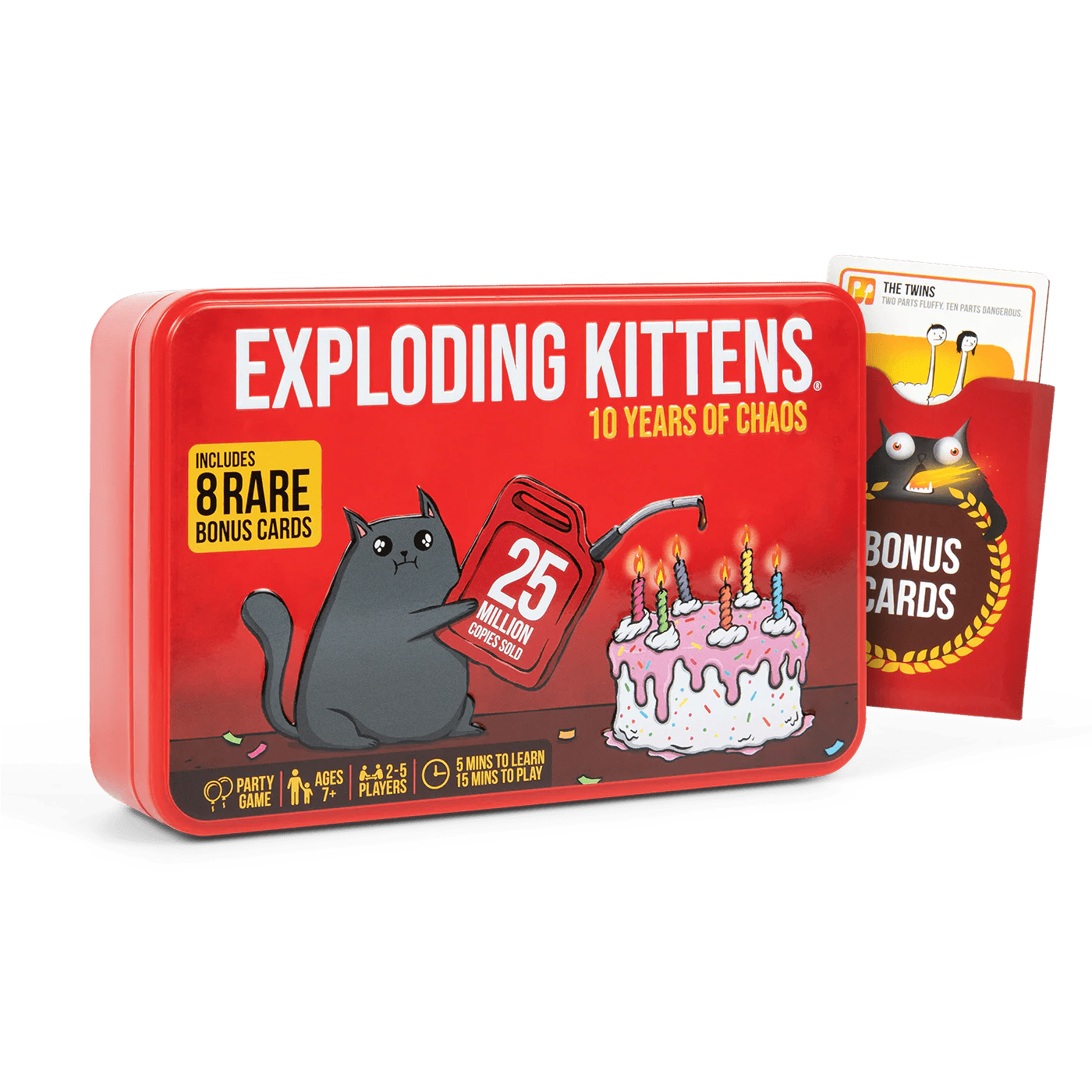 Exploding Kittens 10 years of chaos tin - WiredVillage Games - Exploding Kittens