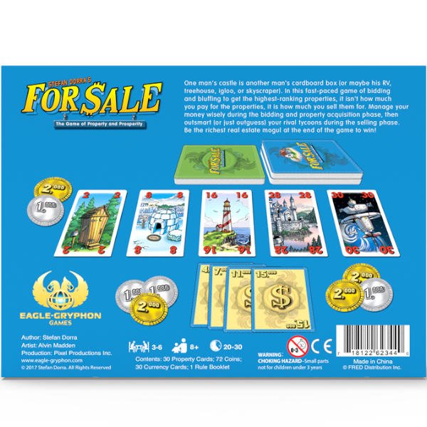For Sale Card Game - WiredVillage GamesGryphon Games