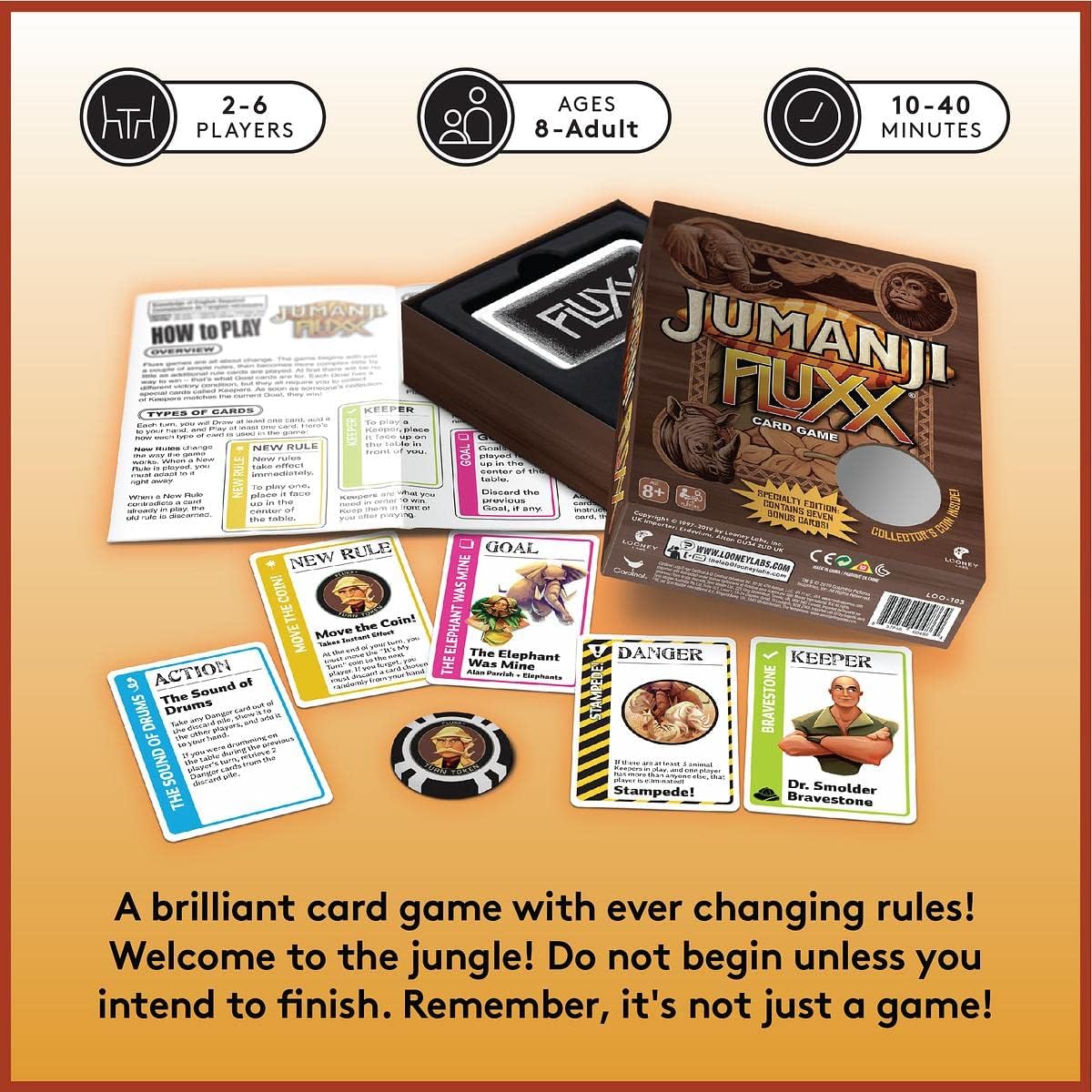 Jumanji Fluxx Card Game - WiredVillage Games - Wiredvillage Games