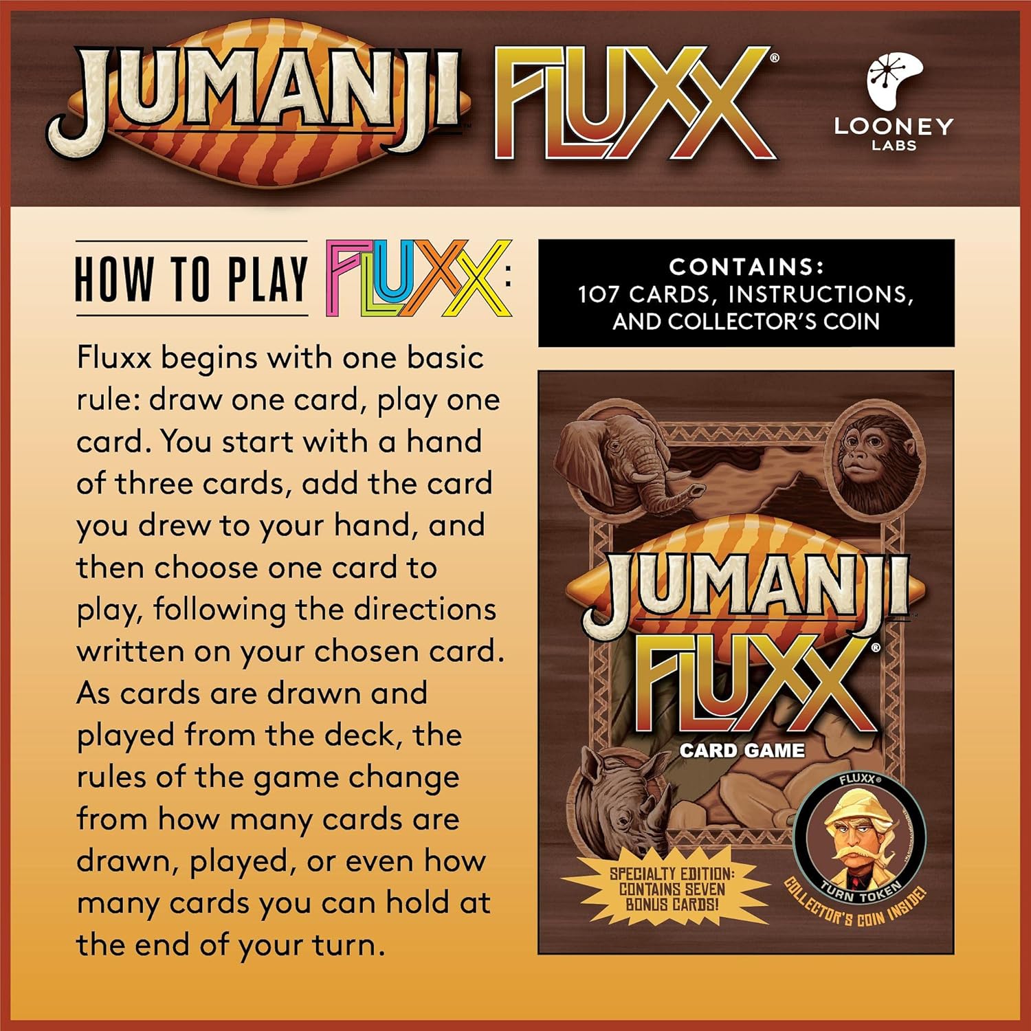 Jumanji Fluxx Card Game - WiredVillage Games - Wiredvillage Games