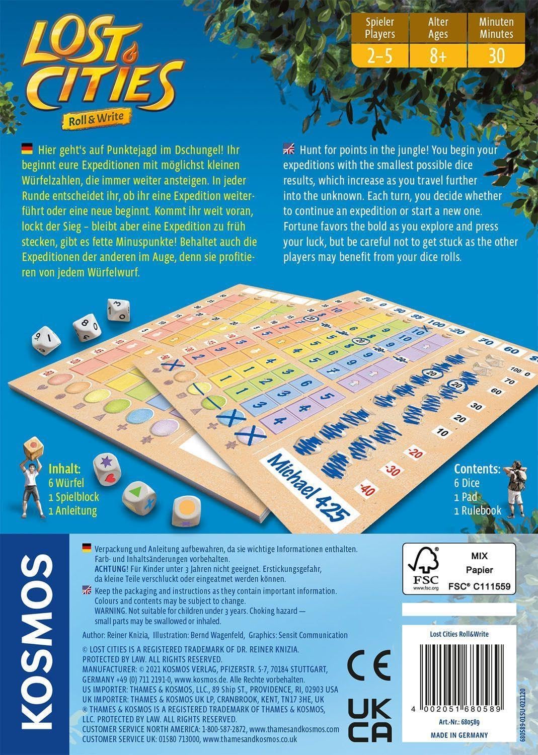 Lost Cities: Roll & Write - WiredVillage GamesWiredvillage Games