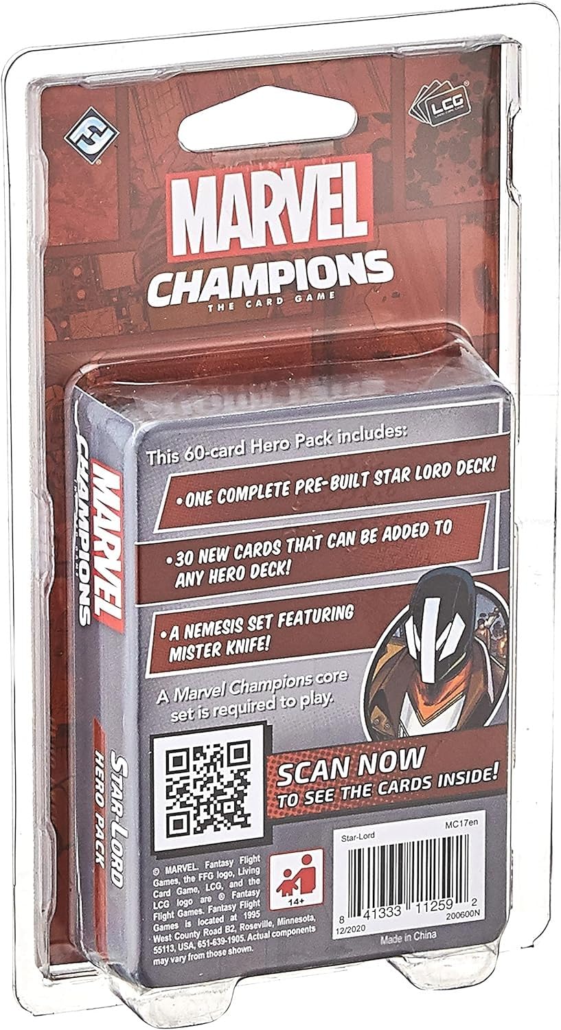 Marvel Champions The Card Game Star - Lord Hero Pack - WiredVillage Games - Fantasy Flight Games
