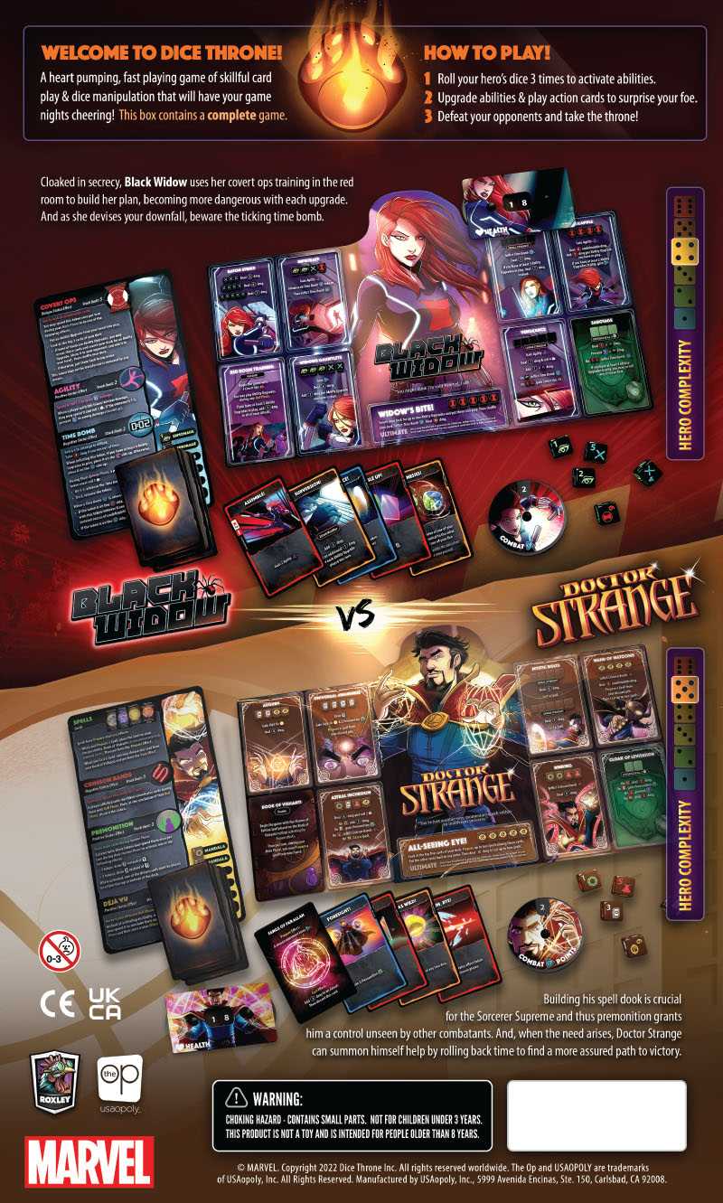 Marvel Dice Throne : 2 Hero Box - Black Widow, Doctor Strange - WiredVillage GamesRoxley Games