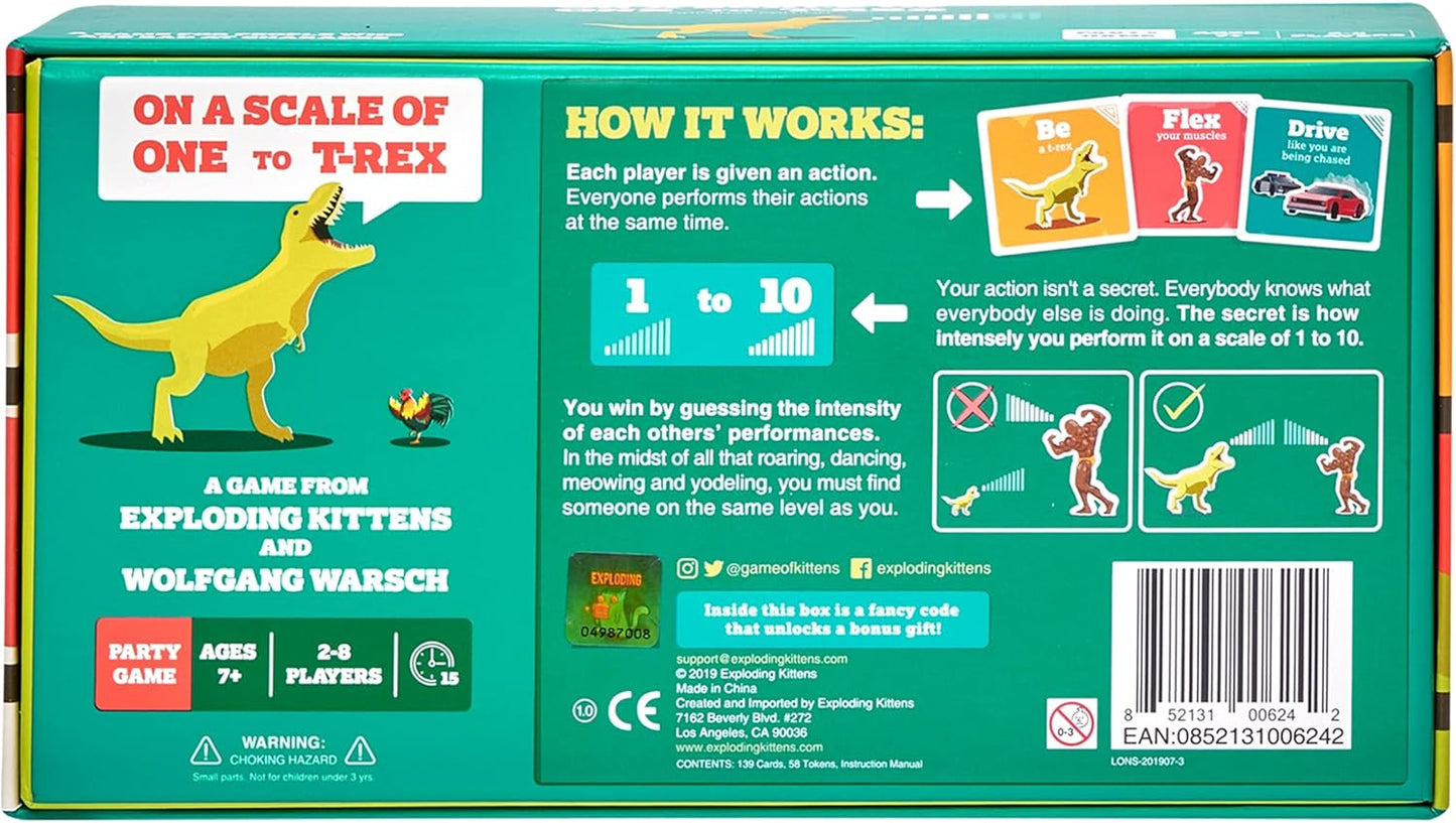 ON A SCALE OF ONE TO T - REX - WiredVillage GamesExploding Kittens