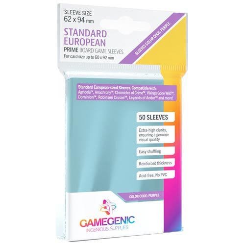 Prime Sleeves: Standard European - WiredVillage Games - Gamegenic