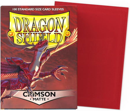 ragon Shield Standard Size Sleeves – Matte Crimson 100CT - WiredVillage Games - Dragon Shield WiredVillage Games