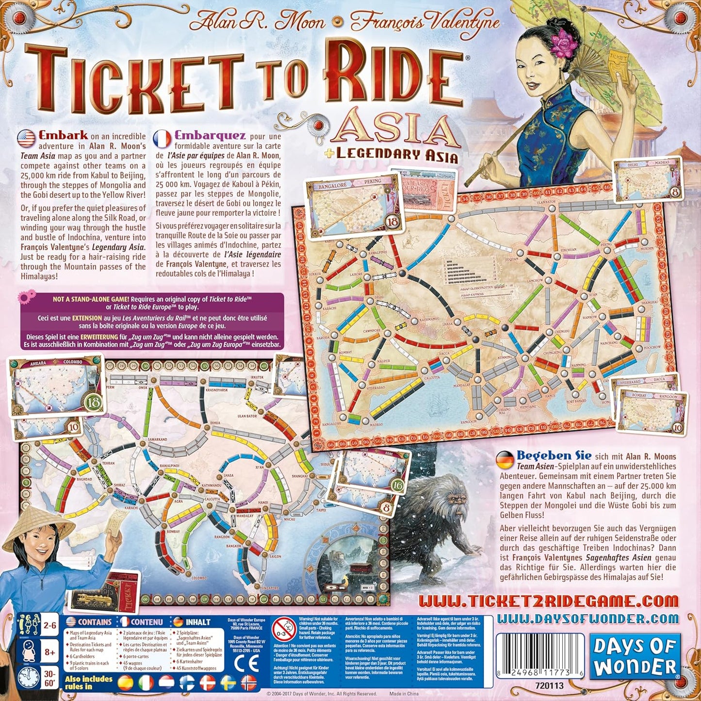 TICKET TO RIDE: MAP #1 - ASIA - WiredVillage Games - Wiredvillage Games