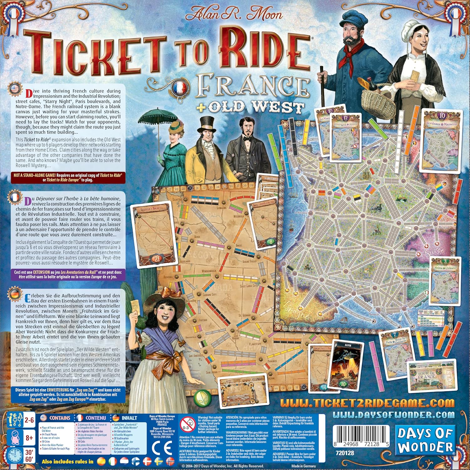 TICKET TO RIDE: MAP #6 - FRANCE / OLD WEST - WiredVillage Games - Wiredvillage Games