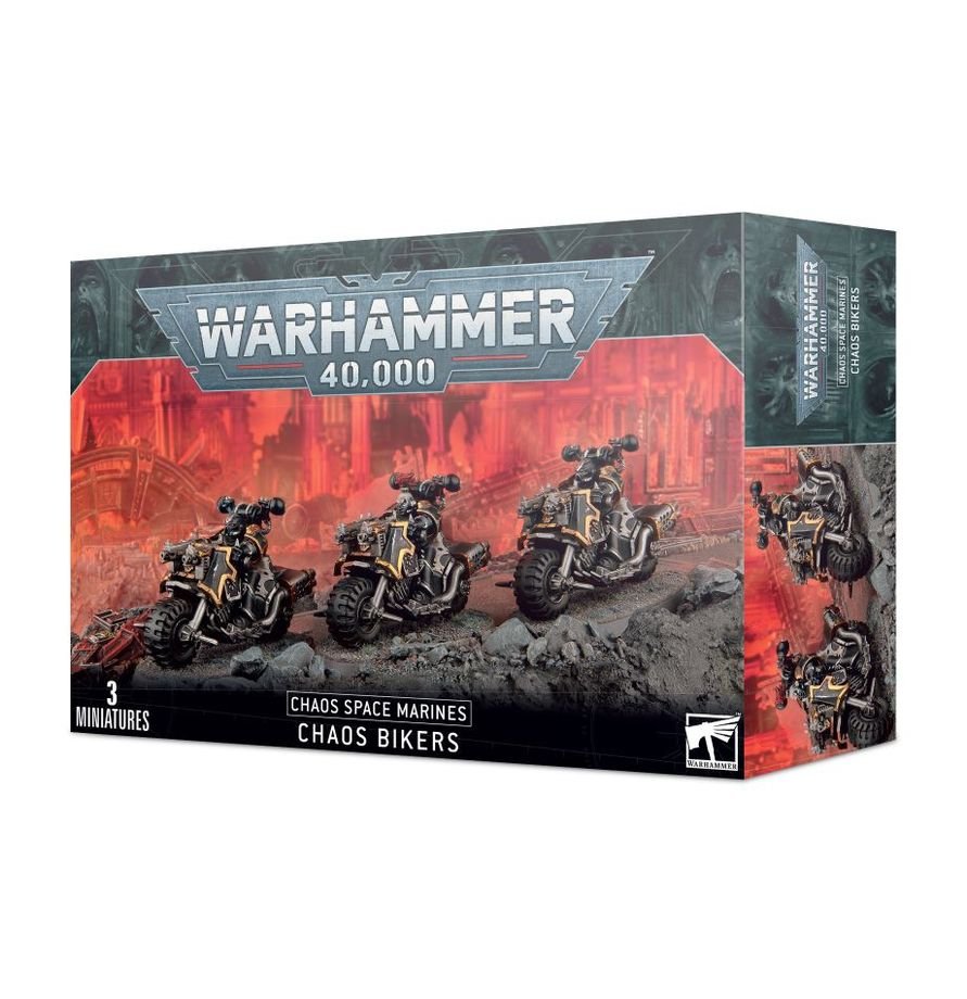 Warhammer 40k Chaos Space Marines: Chaos Bikers - WiredVillage Games - Games Workshop WiredVillage Games