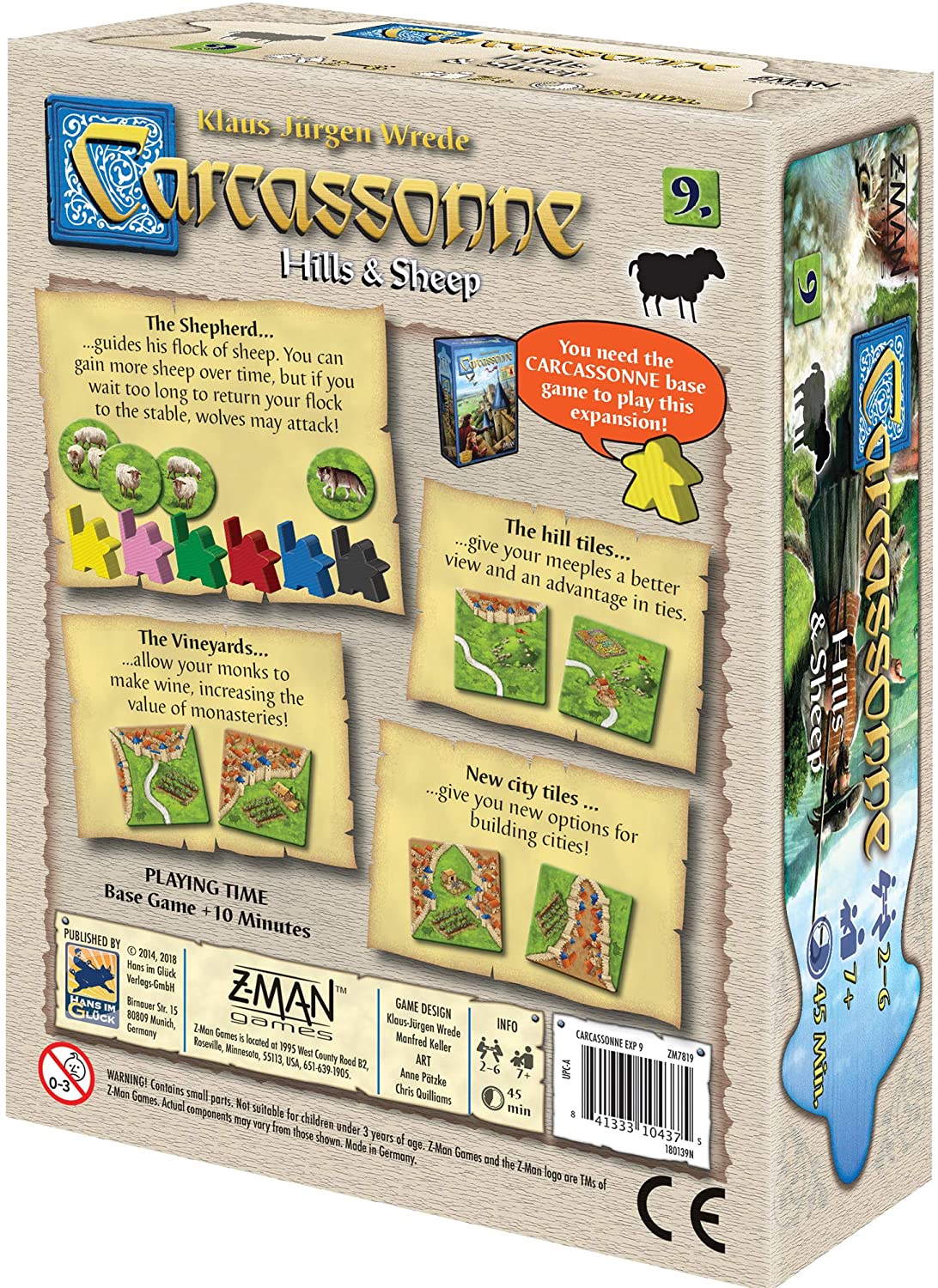 Carcassonne EXPANSION 9 : Hills & Sheeps - WiredVillage Games - Z - Man Games