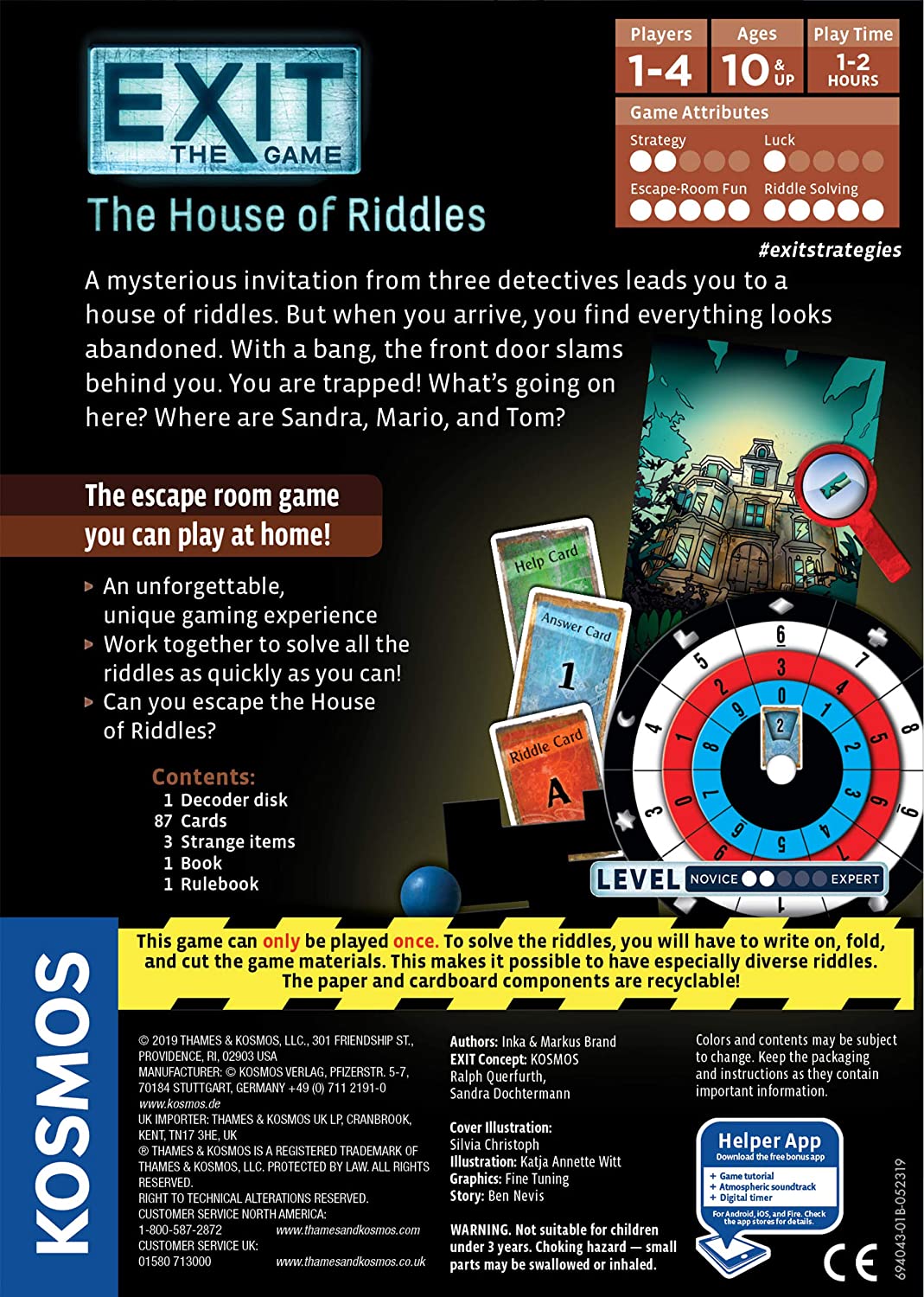 EXIT : The House of Riddles Card Game - WiredVillage Games - Thames & Kosmos