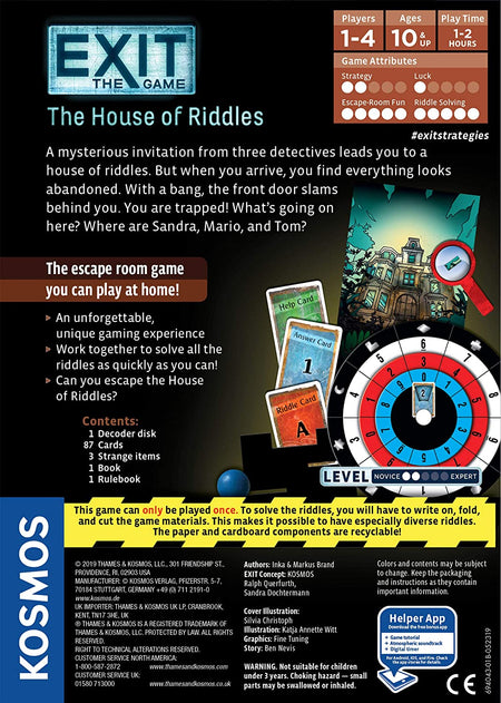 EXIT : The House of Riddles Card Game - WiredVillage Games - Thames & Kosmos