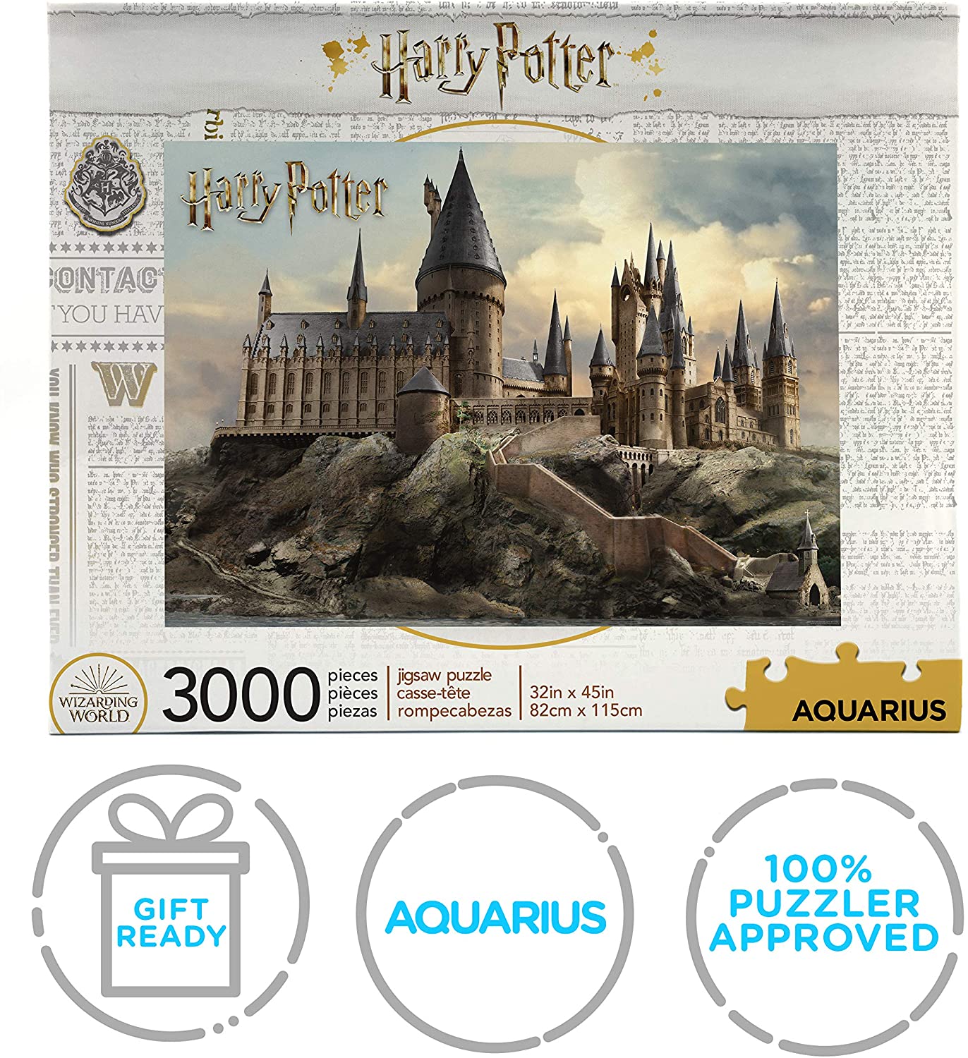 Harry Potter Puzzle Hogwarts Castle (3000 Piece Jigsaw Puzzle) - WiredVillage Games - Aquarius