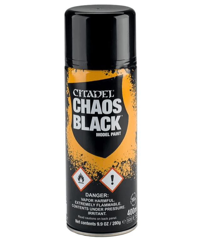 Citadel: Spray Primer - Chaos Black - WiredVillage Games - Games Workshop