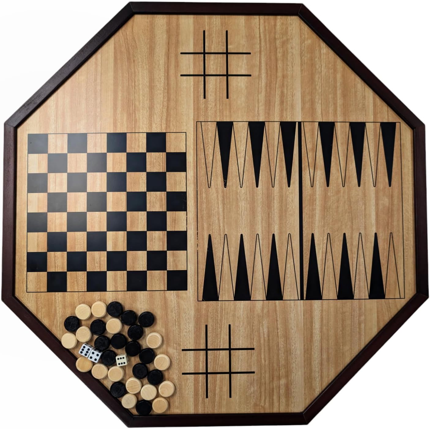 Crokinole 4 in 1 Deluxe Wooden Board Game Set - WiredVillage Games - Kroeger