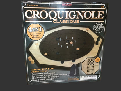 Crokinole 4 in 1 Deluxe Wooden Board Game Set - WiredVillage Games - Kroeger
