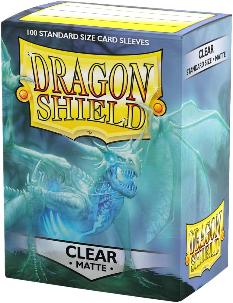 Dragon Shield Standard Size Sleeves – Matte Clear 100CT - WiredVillage Games - Dragon Shield