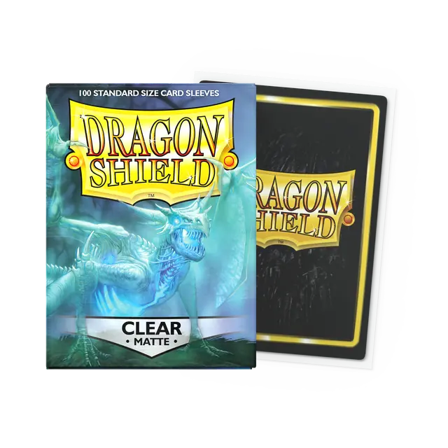 Dragon Shield Standard Size Sleeves – Matte Clear 100CT - WiredVillage Games - Dragon Shield