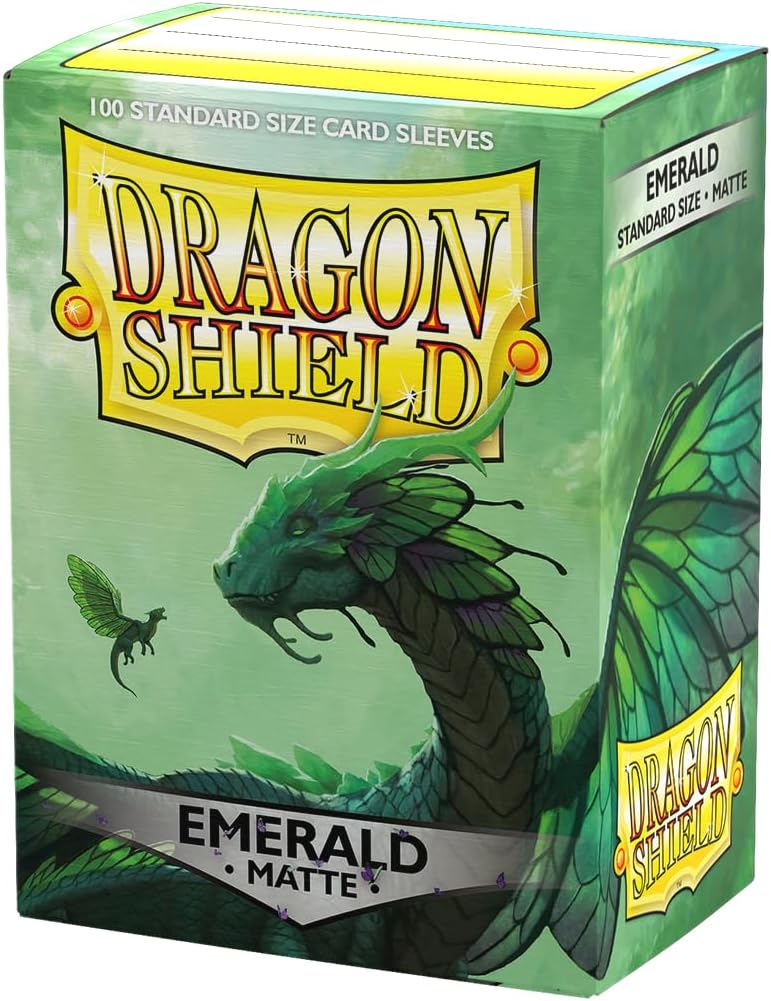 Dragon Shield Standard Size Sleeves – Matte Emerald 100CT - WiredVillage Games - Dragon Shield