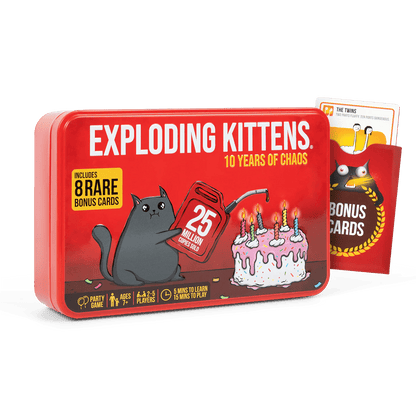 Exploding Kittens 10 years of chaos tin - WiredVillage Games - Exploding Kittens