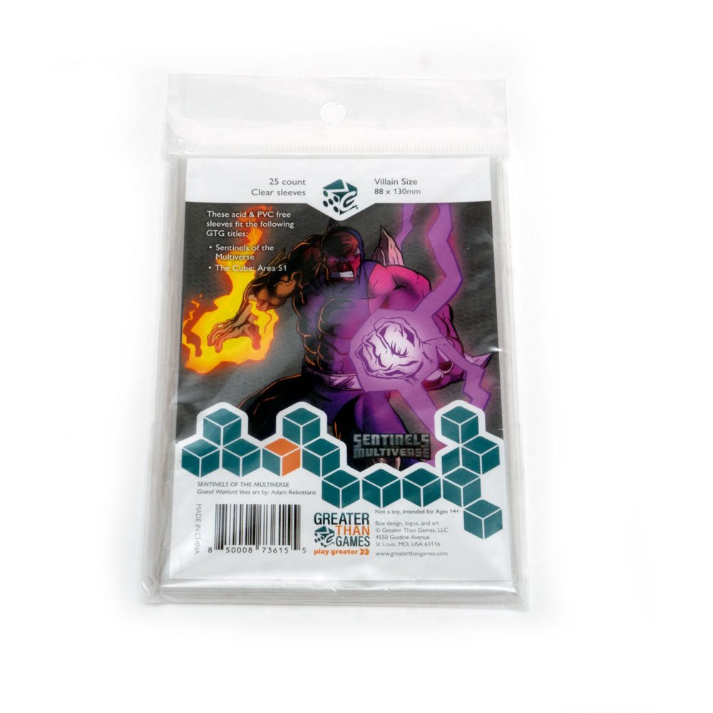Greater Than Games Large - 25 Count Clear Sleeves - WiredVillage Games - Wiredvillage Games