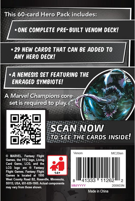 Marvel Champions The Card Game Venom HERO PACK - WiredVillage Games - Fantasy Flight Games