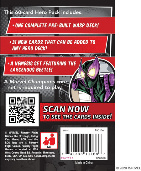 Marvel Champions The Card Game Wasp Hero Pack - WiredVillage Games - Fantasy Flight Games