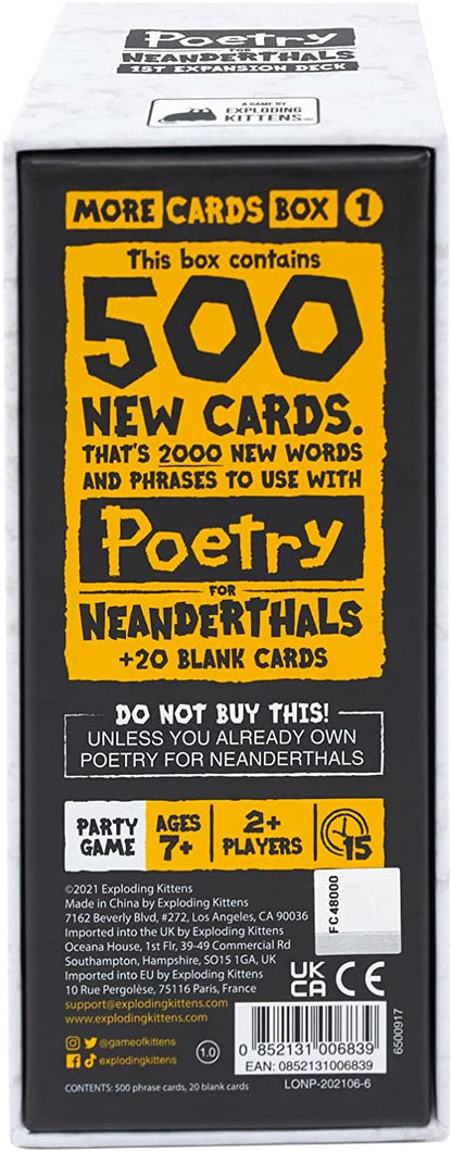 Poetry for Neanderthals More Cards - WiredVillage GamesExploding Kittens