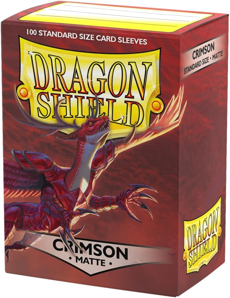 ragon Shield Standard Size Sleeves – Matte Crimson 100CT - WiredVillage Games - WiredVillage Games