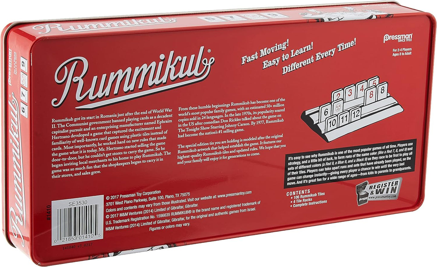 Rummikub in Retro Tin - The Original Rummy Tile Game - WiredVillage Games - Pressman WiredVillage Games