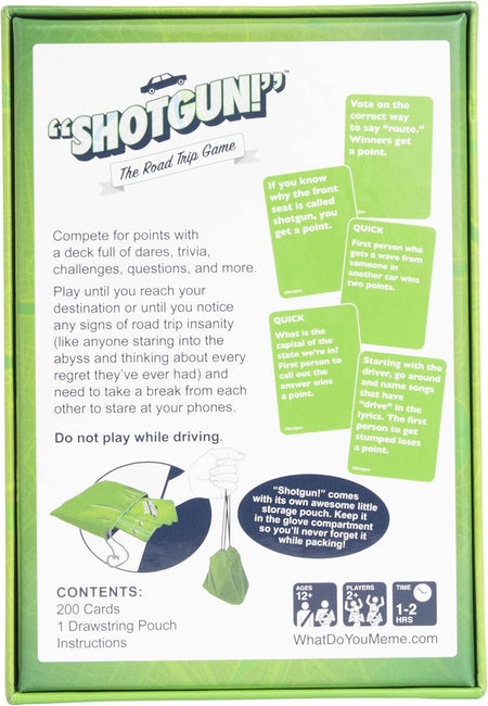 Shotgun! - The Hilarious Family Card Game for Road Trips - WiredVillage Games - WHAT DO YOU MEME?
