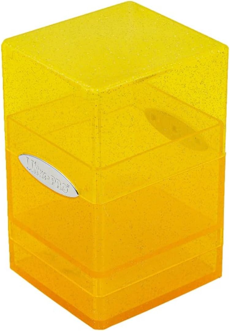 Ultra Pro - Glitter Yellow Satin Tower Deck Box - WiredVillage GamesWiredvillage Games