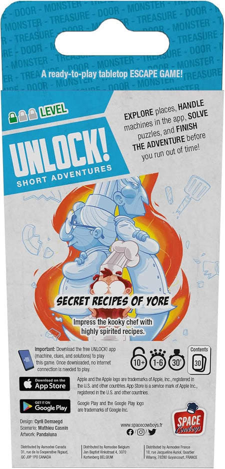 UNLOCK! - SHORT ADVENTURE #1: SECRET RECIPES OF YORE - 1 PACK - WiredVillage Games - Wiredvillage Games