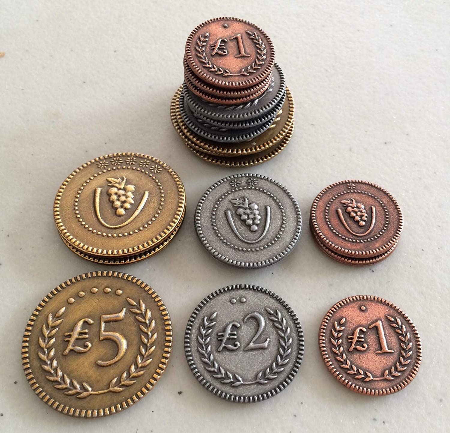Viticulture: Metal Lira Coins - WiredVillage Games - Wiredvillage Games