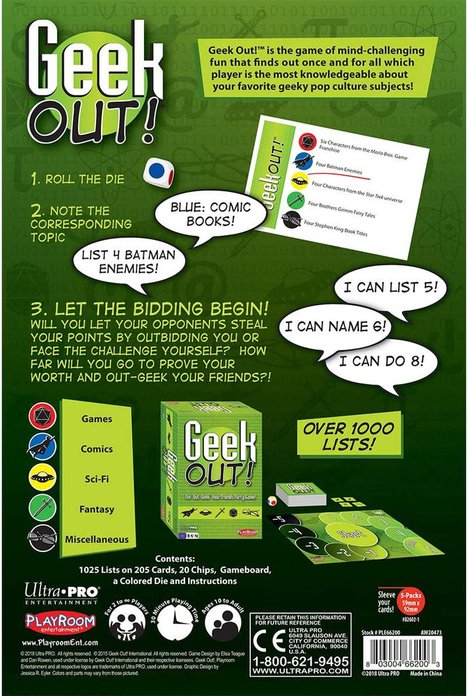 Geek Out Game, Green