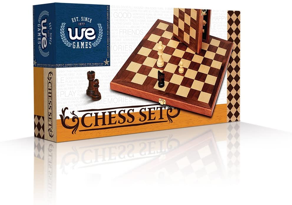 CHESS SET, FOLDING WOOD 11.5