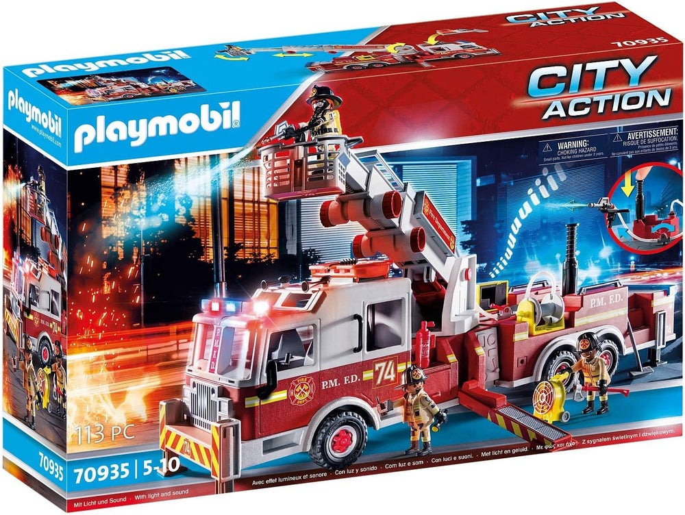 PLAYMOBIL Rescue Vehicles: Fire Engine with Tower Ladder