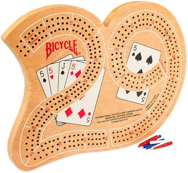 Bicycle 29 Wood Cribbage Board