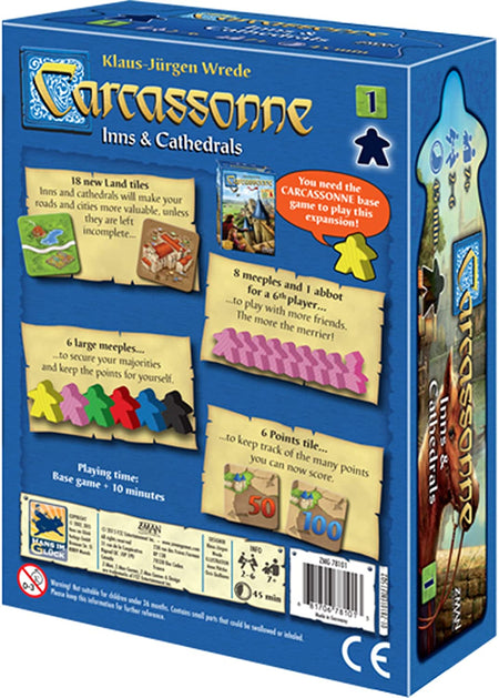 Carcassonne EXPANSION 1 : Inns & Cathedrals - WiredVillage Games - Z - Man Games