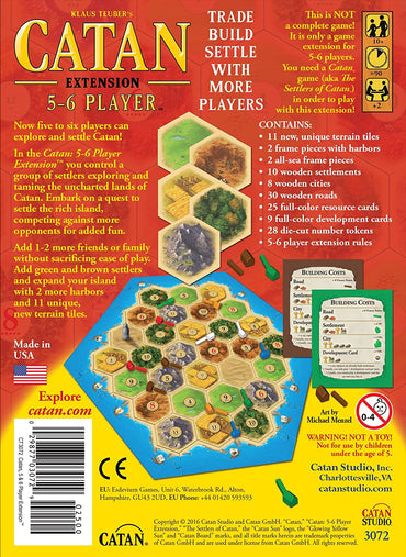 Catan Board Game Extension 5 - 6 PLAYERS - WiredVillage GamesCatan Studio