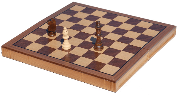 CHESS SET, 11" FOLDING BOOK STYLE (OAK) - WiredVillage GamesWE Games