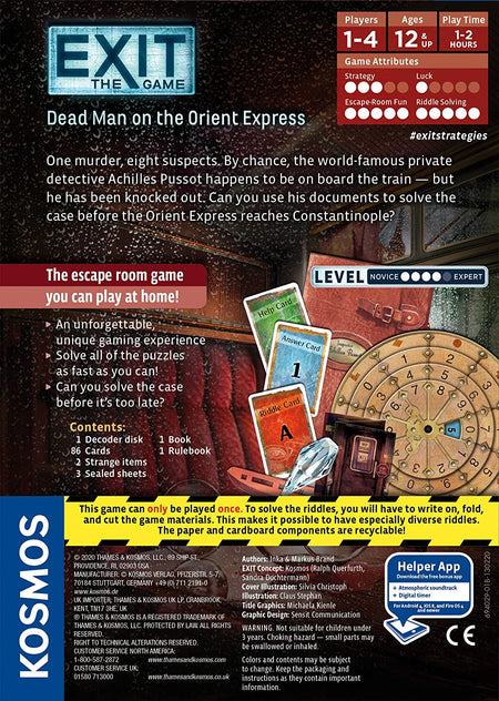 Exit: Dead Man on The Orient Express - WiredVillage Games - Thames & Kosmos